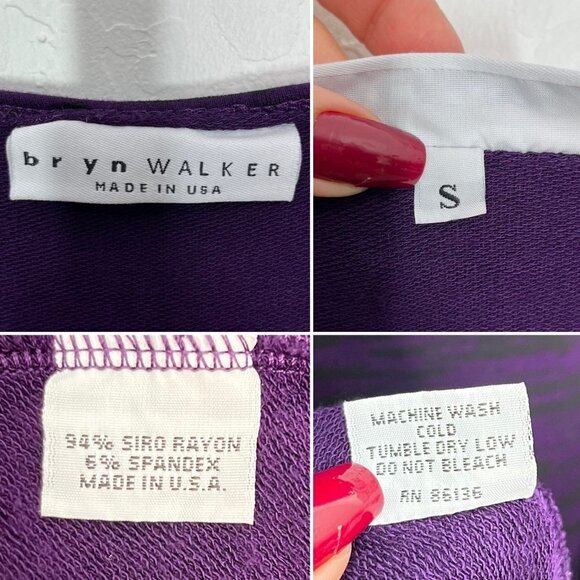 Bryn Walker Chester tunic top Purple Space Dye lagenlook Size S Oversized - Picture 8 of 8